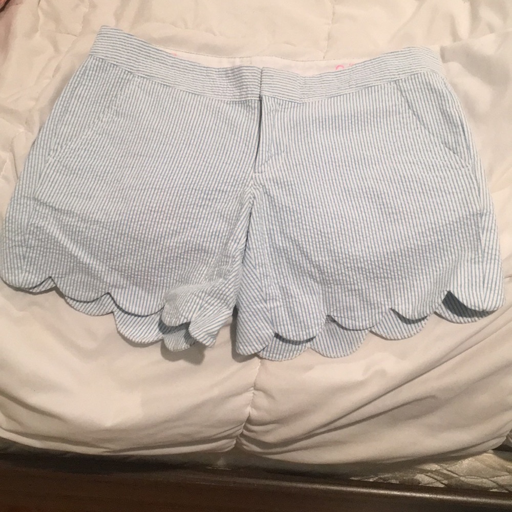 Lilly Pulitzer Blue Seersucker Buttercup Short
